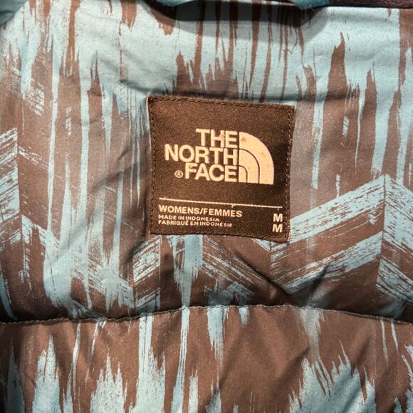 North Face Arctic Parka Down Jacket Navy Blue Faux Fur Hood Womens Med Winter - Picture 13 of 16